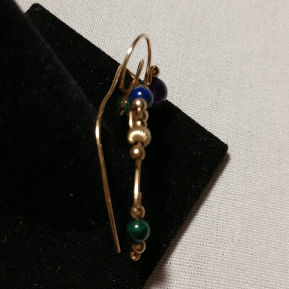 Vintage Ear Cuff Gold Tone  Earring with Beads - Picture 5 of 8